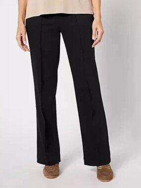 Denim & Co. Signature Easy Flex Twill Wide Leg Pull-On Trouser-Black-XS-A628078